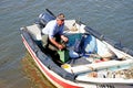 Fisherman in small boat, Tavira.