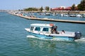Water taxi in the marina, Olhao.