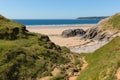 Pobbles beach The Gower Peninsula Wales uk popular tourist destination and next to Three Cliffs Bay in summer Royalty Free Stock Photo