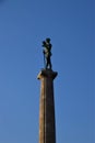 Pobednik The Victor monument with clear blue sky, Belgrade, Serbia