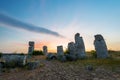 Pobiti kamani - phenomenon rock formations in Bulgaria near Varna Royalty Free Stock Photo