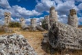 Pobiti Kamani rock formations protected area in Bulgaria Royalty Free Stock Photo