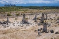 Pobiti Kamani rock formations protected area in Bulgaria Royalty Free Stock Photo