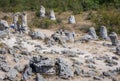 Pobiti Kamani rock formations protected area in Bulgaria Royalty Free Stock Photo