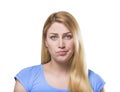 PoBlonde woman making pout Royalty Free Stock Photo