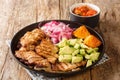 Poc Chuc this is a traditional Mexican Recipe from the Yucatan made of thin grilled pork cutlets with pickled onions and avocado