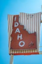 Old vintage neon sign for the Idaho Motel, now apartments for rent. This was the city`s first