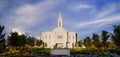 Pocatello Idaho LDS Mormon Temple Sky Clouds Flowers and Trees