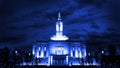 Pocatello Idaho Temple LDS Mormon Church of Jesus Christ Religion Sacred Glowing at Night