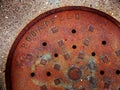 Pocatello Man Hole Cover Manhole Lid Iron Rusty Royalty Free Stock Photo