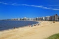 Pocitos beach along the bank of the Rio de la Plata in Montevideo, Uruguay