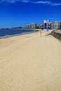 Pocitos beach along the bank of the Rio de la Plata in Montevide