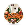 Pocker casino emblem Royalty Free Stock Photo