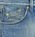 Pocket of blue jeans Royalty Free Stock Photo