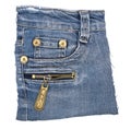 Pocket blue jeans with zipper
