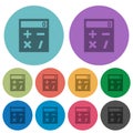 Pocket calculator color darker flat icons Royalty Free Stock Photo