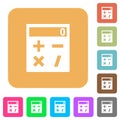 Pocket calculator rounded square flat icons Royalty Free Stock Photo