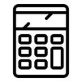 Pocket calculator icon, outline style Royalty Free Stock Photo