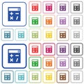 Pocket calculator outlined flat color icons Royalty Free Stock Photo
