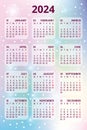 Pocket calendar for 2024