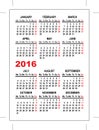 Pocket calendar 2016 template