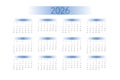 2026 pocket calendar template in strict minimalistic style with blue gradient