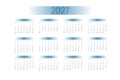 2027 pocket calendar template in strict minimalistic style with blue gradient