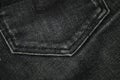 Pocket on a dark gray denim. Close-up Royalty Free Stock Photo