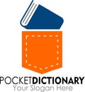 Pocket dictionary logo design vector Royalty Free Stock Photo