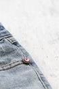 Pocket jeans with pink decoration Royalty Free Stock Photo