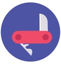 Pocket Knife Color Isolated Vector Icon that can be easily modified or edit Royalty Free Stock Photo