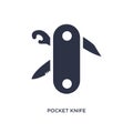pocket knife icon on white background. Simple element illustration from camping concept Royalty Free Stock Photo