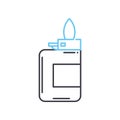 pocket lighter line icon, outline symbol, vector illustration, concept sign Royalty Free Stock Photo