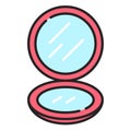 Pocket mirror line icon vector isolated