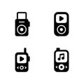 Pocket Music Player Solid Icons Royalty Free Stock Photo