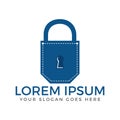 Pocket padlock logo design template.