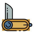 Pocket penknife icon color outline vector