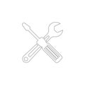 Pocket phillips screwdriver. flat vector icon