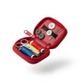 pocket-sized emergency sewing kit on a solid white background Royalty Free Stock Photo