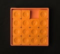 Pocket sliding fifteen puzzle game orange color