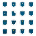 Pocket types icons set in flat style