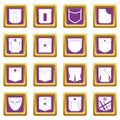 Pocket types icons set purple