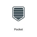 Pocket vector icon on white background. Flat vector pocket icon symbol sign from modern sew collection for mobile concept and web Royalty Free Stock Photo