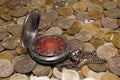 Pocket watch against Russian coins