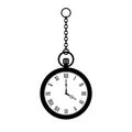 Pocket watch with chain vector icon Royalty Free Stock Photo