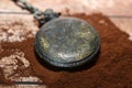 Pocket watch made of brownish yellow metal