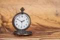 Pocket watch on old map background, vintage style Royalty Free Stock Photo