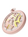 Pocket watch steampunk pink 3d Royalty Free Stock Photo