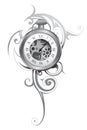 Pocket watch tattoo Royalty Free Stock Photo