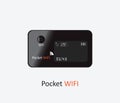 Pocket wifi design or wireless internet on white backgr